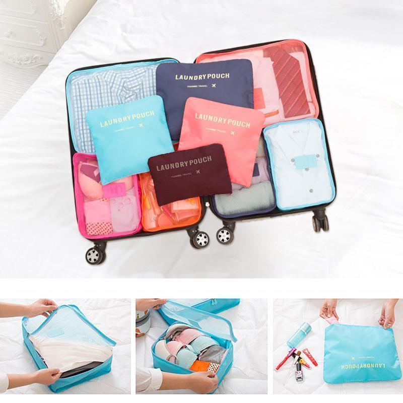6 Piece Portable Luggage Packing Cubes