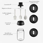 Spice jar with spoon