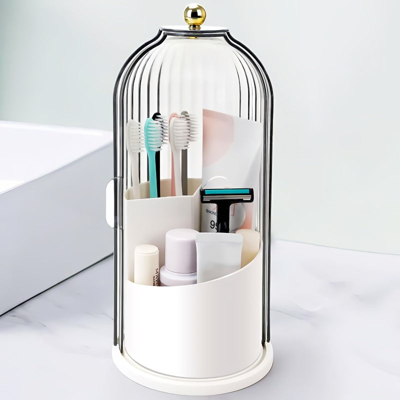 Sliding cover toothbrush storage box