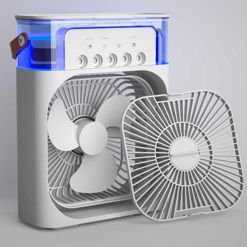 Spray cooling fan with watering can