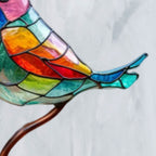 Bird on Branch Metal Painted Desktop Ornament