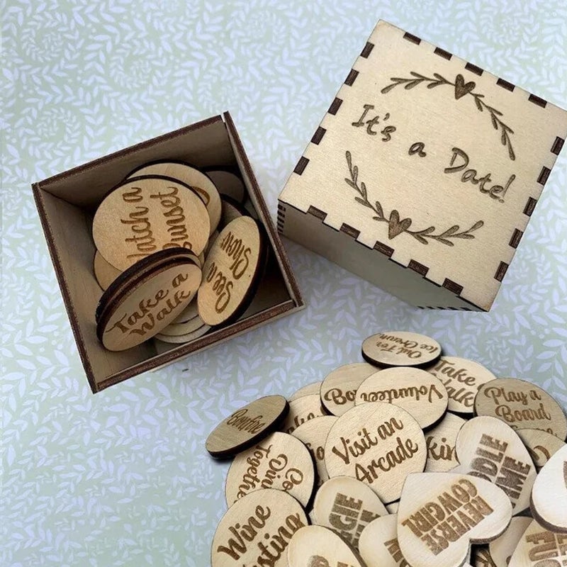 Fun Date Night Activity Tokens & Box (Set of 20 Pieces)