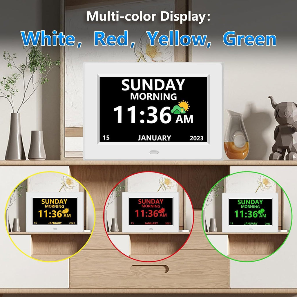 11.5-Inch Digital Calendar Day Clock with 19 Reminders – Claryon