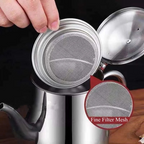 Oil filter jug in stainless steel