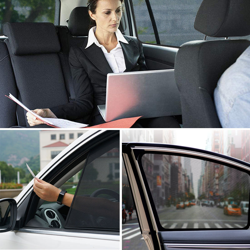 Magnetic holder for car window shade dispenser