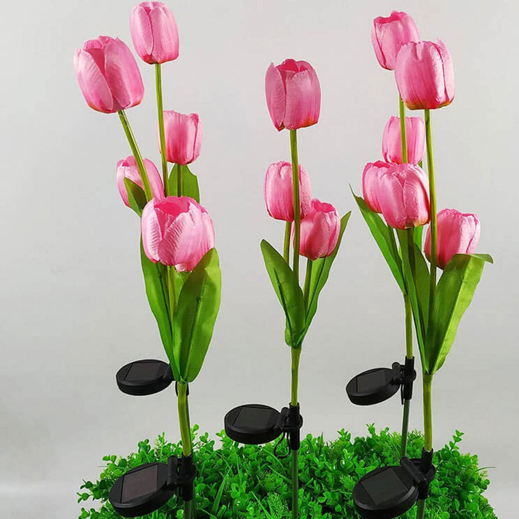 Solar Tulip Lawn Light Outdoor Garden LED Tulip Flower Light Ground Stake Landscape Light