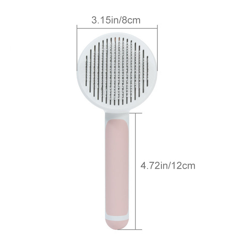 Self-cleaning slicker brushes for pets