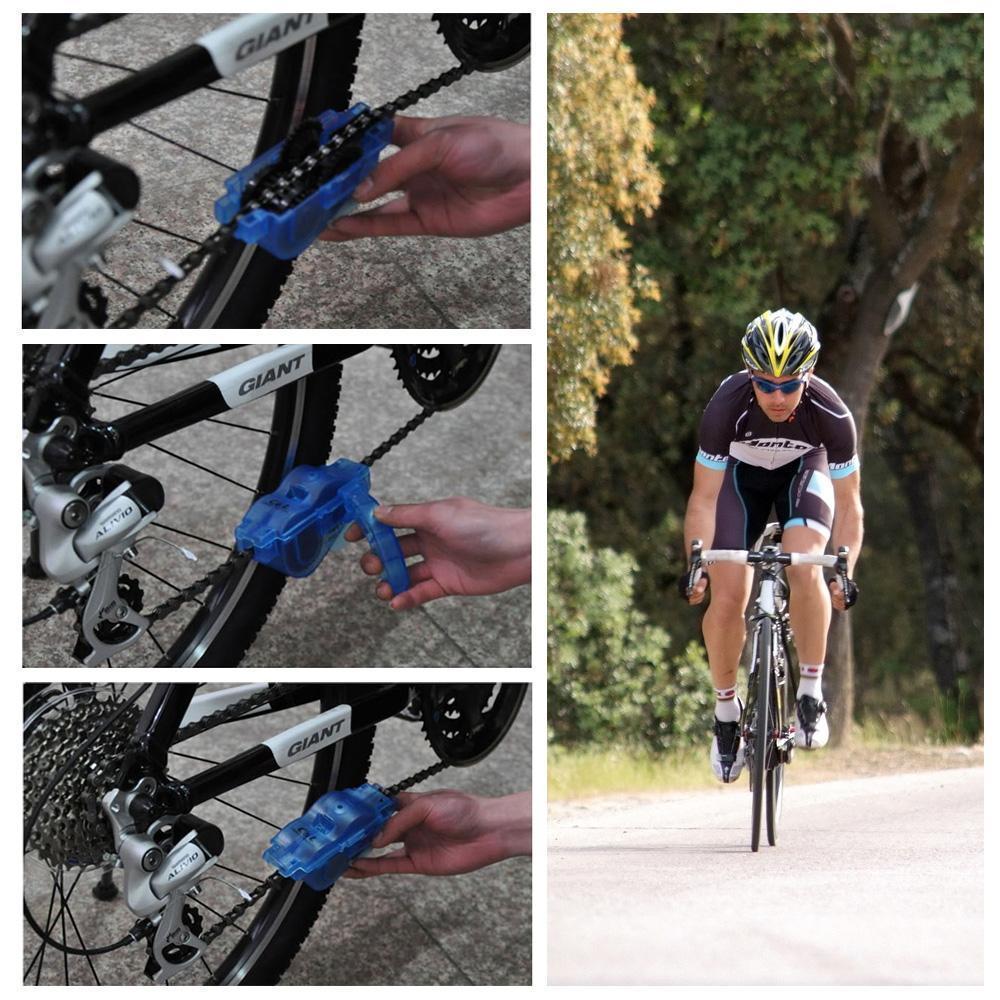 Tool for cleaning the bicycle chain