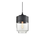 Hand-Blown Glass & Wood Pendant Light Adjustable