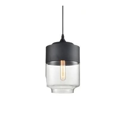 Hand-Blown Glass & Wood Pendant Light Adjustable