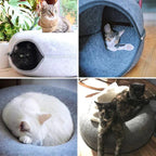 Cozy Donut Cat Bed – Plush Material, Non-Slip Bottom, 20-Inch Diameter, Ideal for Relaxation and Play