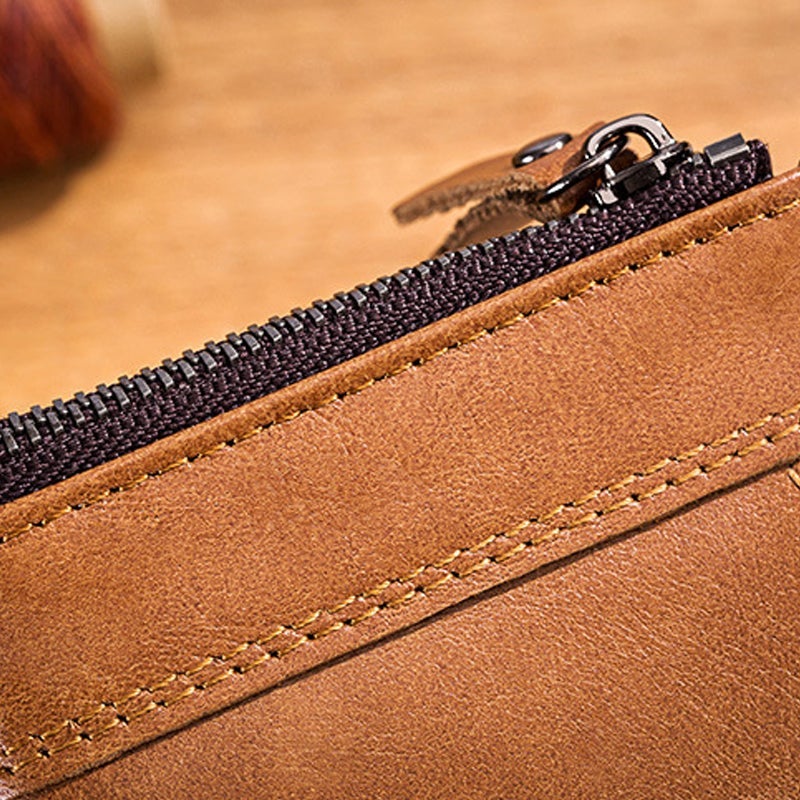 Wallet with multiple compartments Anti-RFID with coin pocket