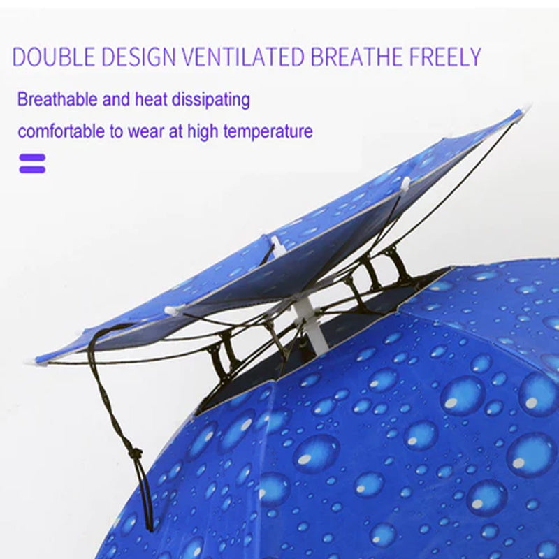 Outdoor Double-Layer Rain Umbrella Hat