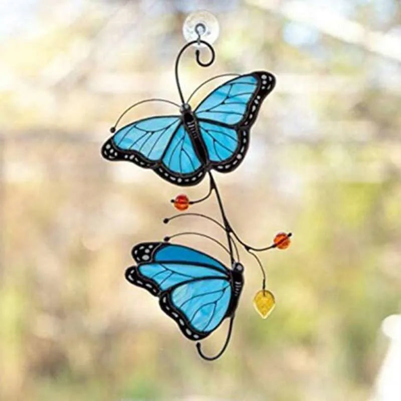 Stained Monarch Butterfly Window Decor
