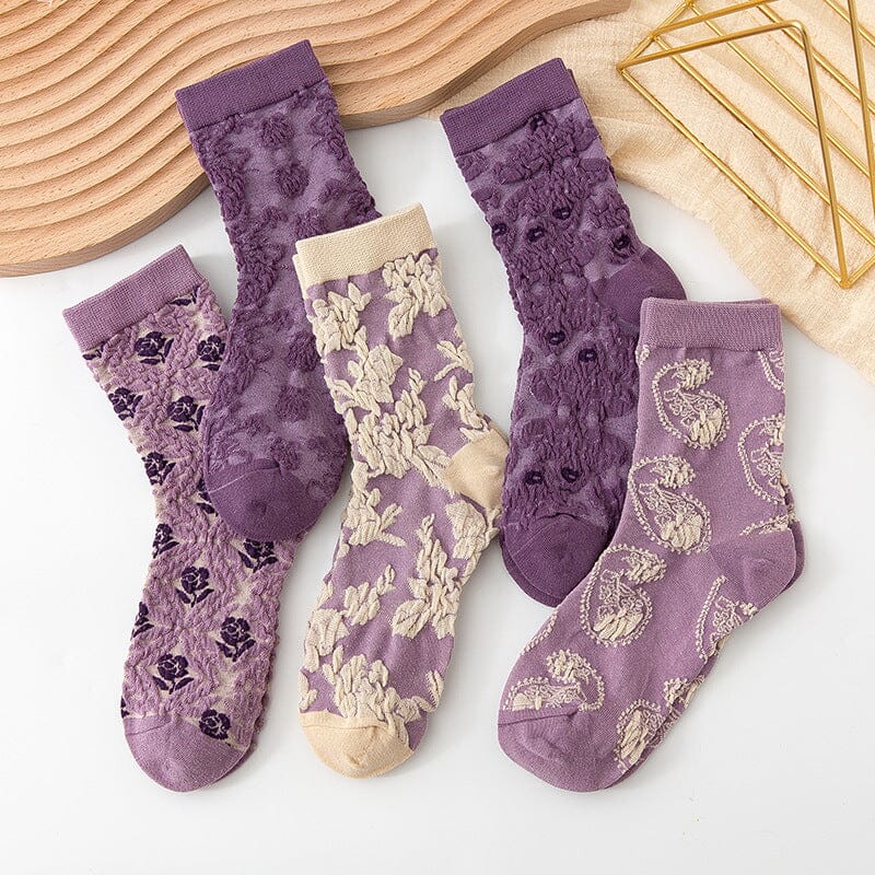 Women's Floral Cotton Socks (10 Pairs)