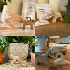 Animal Lover Wooden Sculpture Table Decoration