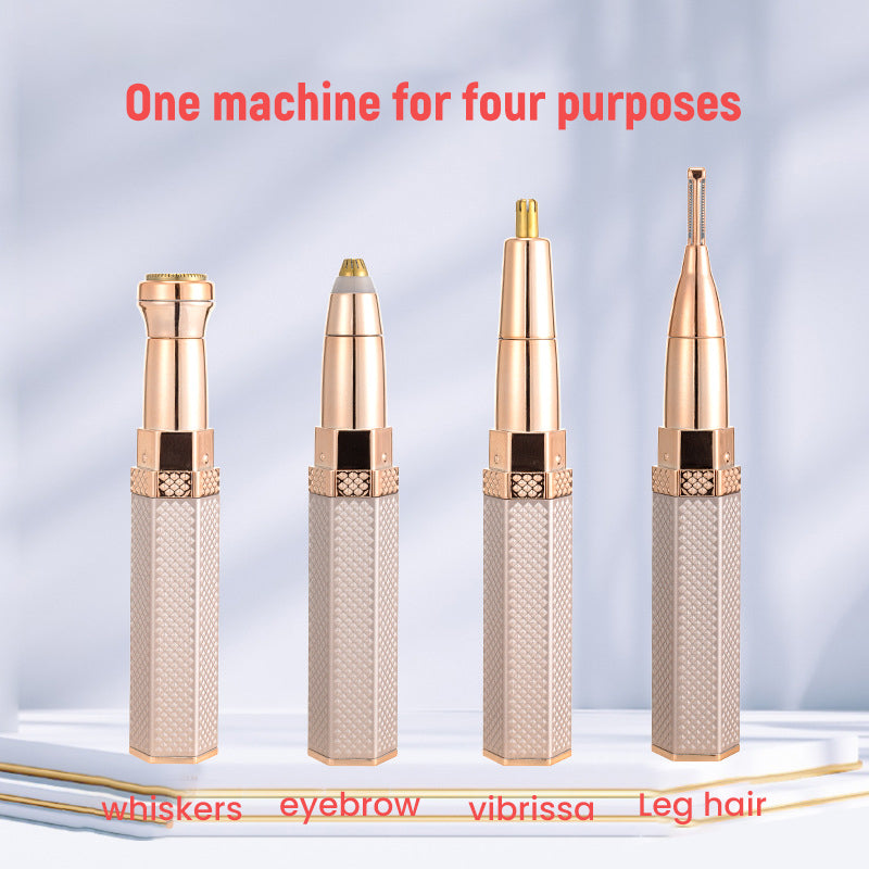 4 In 1 Facial Electric Shaver For Women, Full Body Epilator Rechargeable Eyebrow Nose Bikini Area Hair Clipper
