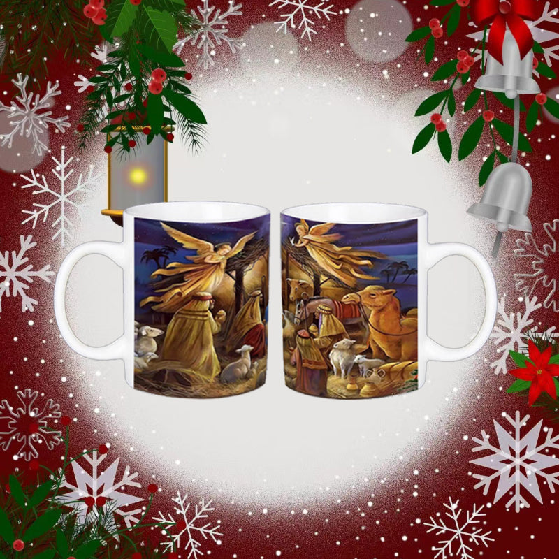 Vintage Christmas Nativity Scene Mug