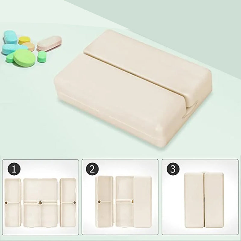 Portable Magnetic Pill Box with 7 Compartments