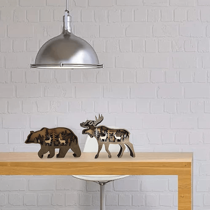3D Creative Wood Animal Carving Craft Gift