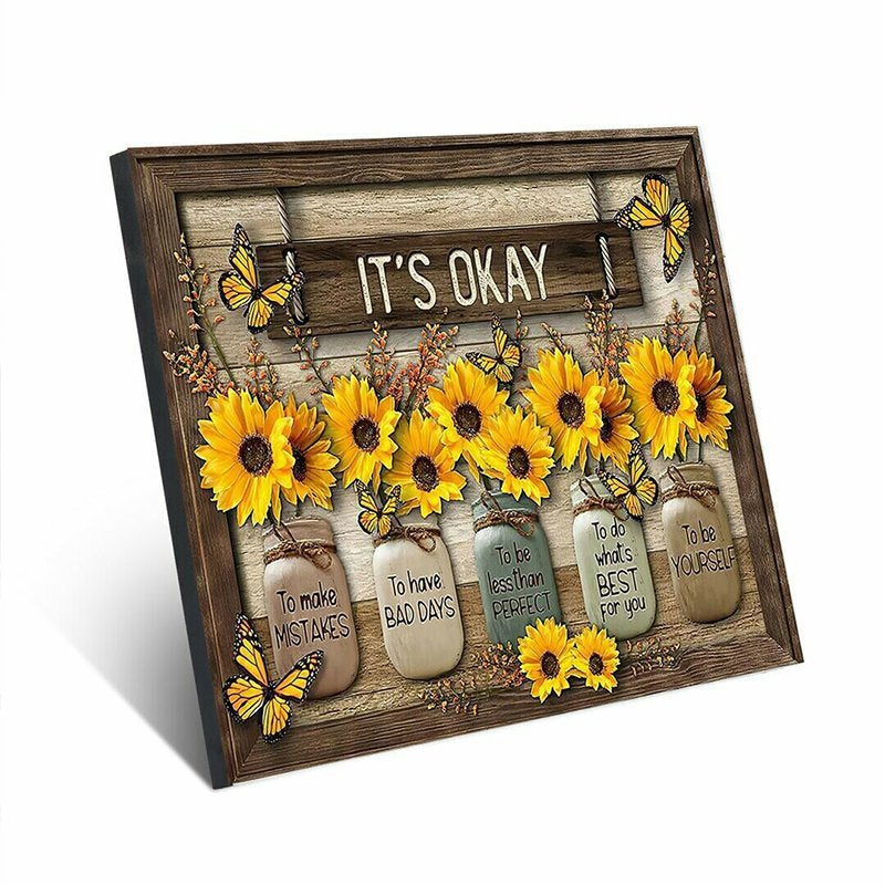 Butterfly Sunflower Wall Art