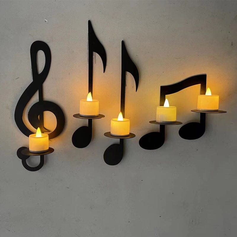 Black Music Note Wall Lamp