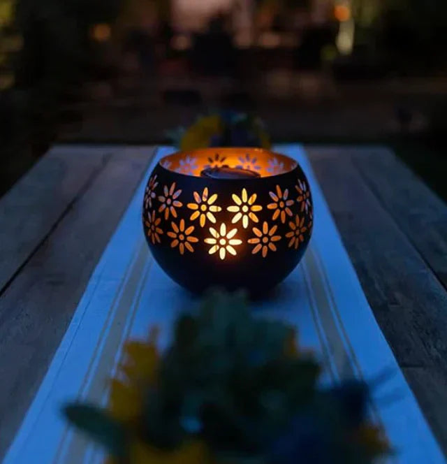 Flower Pattern Candle Lamp – Decorative LED Table Lamp for Stylish Lighting