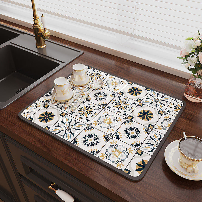 Retro Quick-drying Water-repelling Mat for Kitchen-Bar-Countertops
