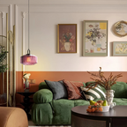 Retro Colored Glass Pendant Lamp