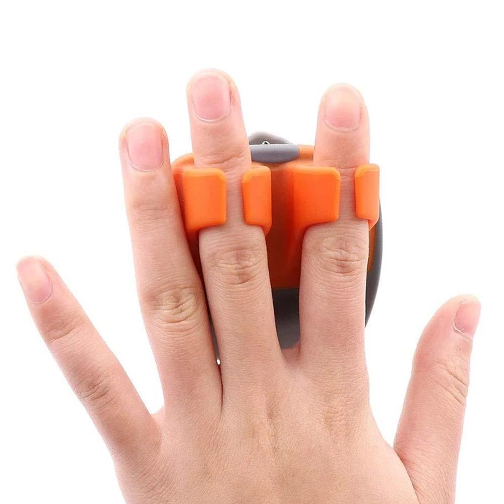 Two finger shaved fruit peeler