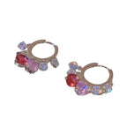 Gold Glitter Colorful Zircon Earrings