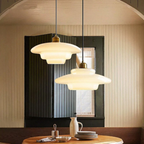 White Glass Pendant Lamp for Dining Room and Kitchen