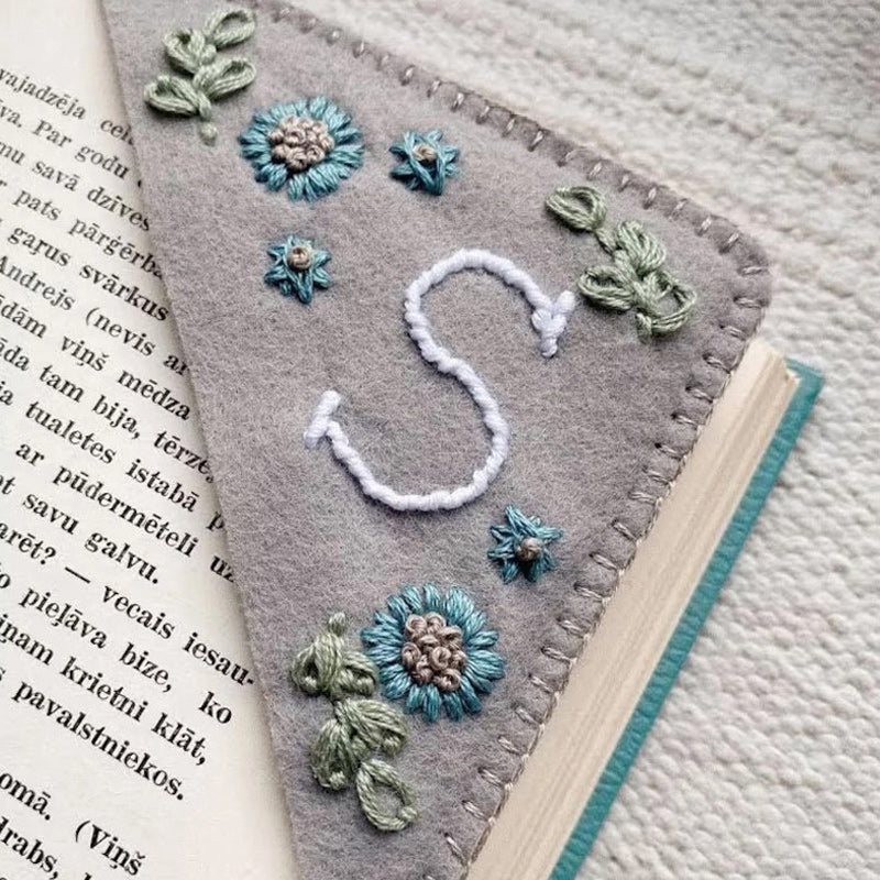 Personalized hand-stitched corner bookmark