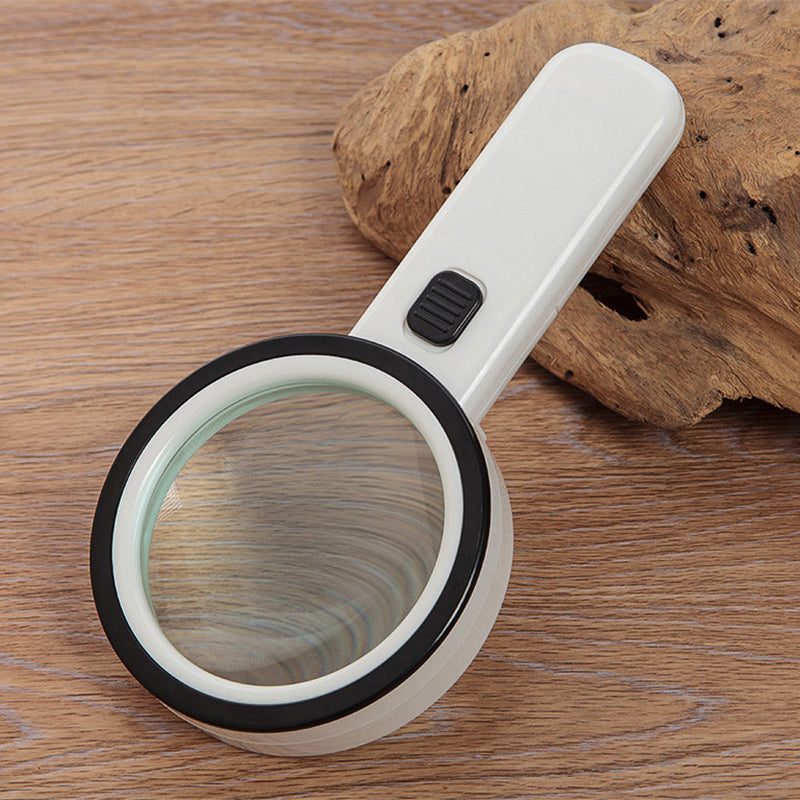30x optical magnifying glass with LED light