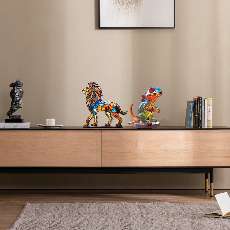 Wildlife Art with Base Wild Animal Desktop Decorations