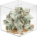 Unopenable transparent acrylic piggy bank