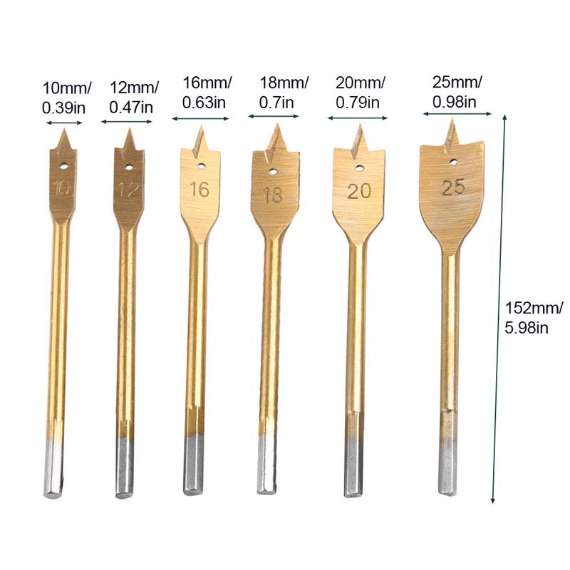 Titan-coated flat drill set