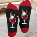 Christmas gnome wine glass unisex crew socks
