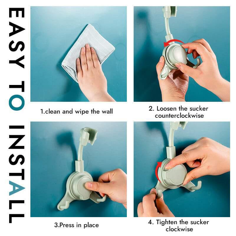 Shower shelf with hooks