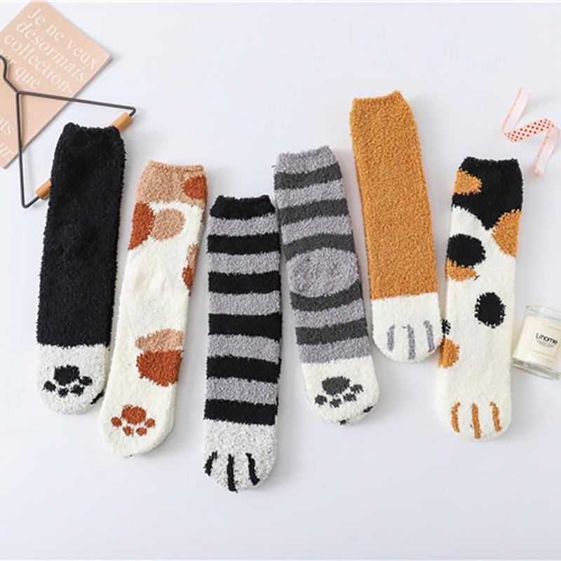Thick Warm Sweet Cat Paw Floor Socks