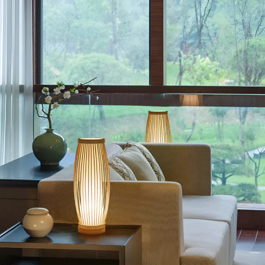 Japanese LED Table Lamp made of Bamboo