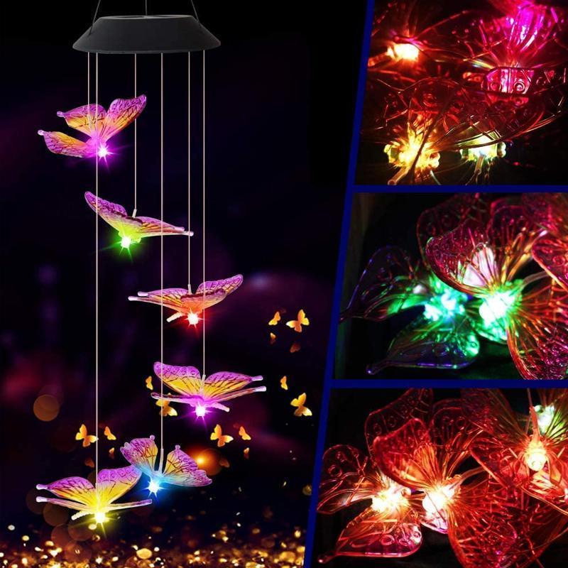 Solar-powered butterfly lights