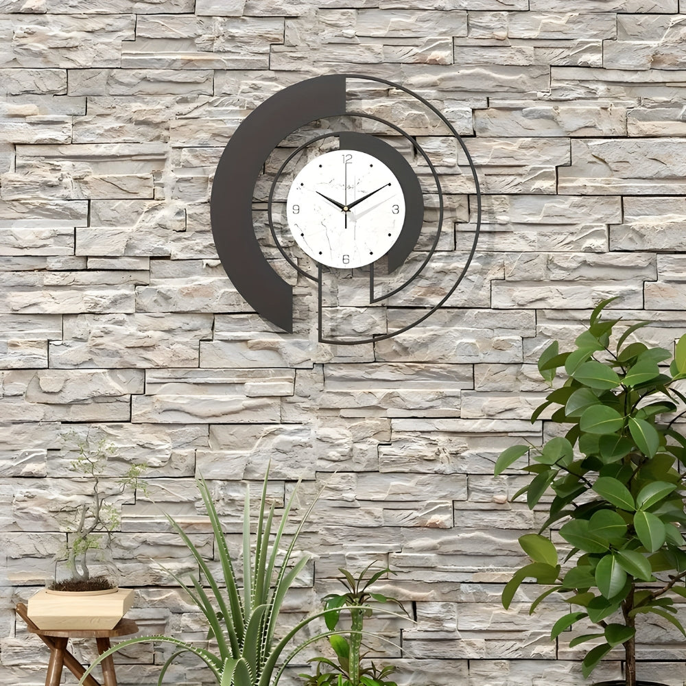 Quiet geometric wall clock with peaceful run for tranquil spaces