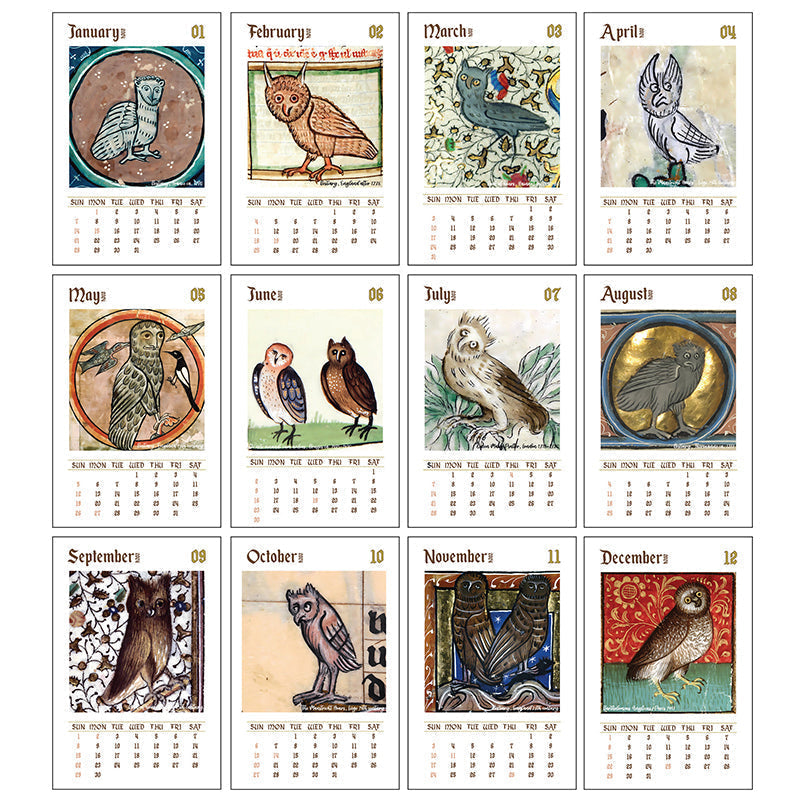 Strange medieval owl calendar 2024