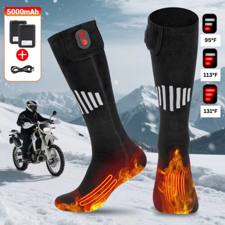 Rechargeable USB Heated Socks with Electric Thermal Warming for Cold Weather
