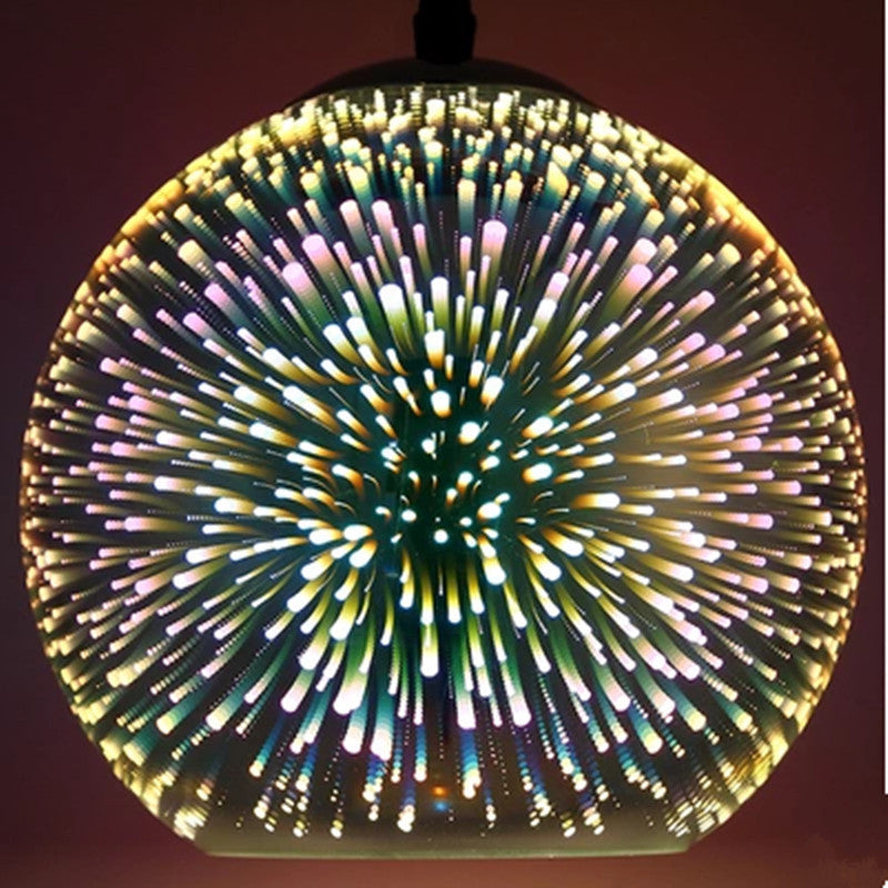 Fireworks Sphere – Silver – Equipped With 12W LED Warm Light - Dia 36cm