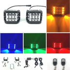 LED strobe spotlight with three sides for car