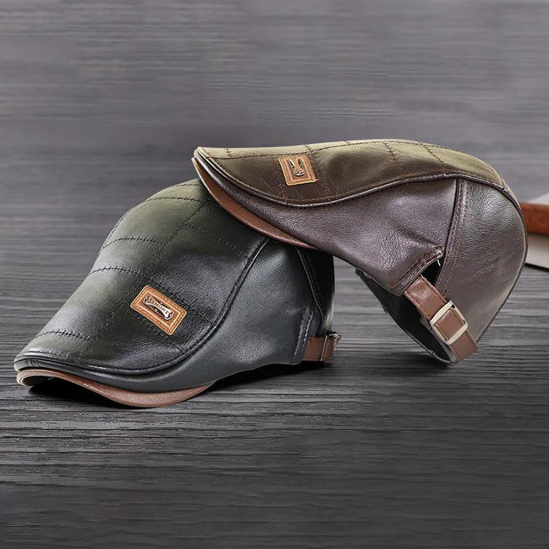 New trendy leather beret