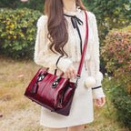 New handbags made of oil wax leather Boston, large tote bag made of soft leather