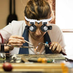 Magnifying glasses with LED lamps for double eyes